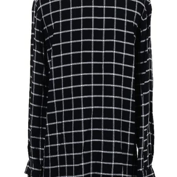 Calvin Klein Button Down Black And White Checked Long Shirt Size Small - Picture 3 of 4